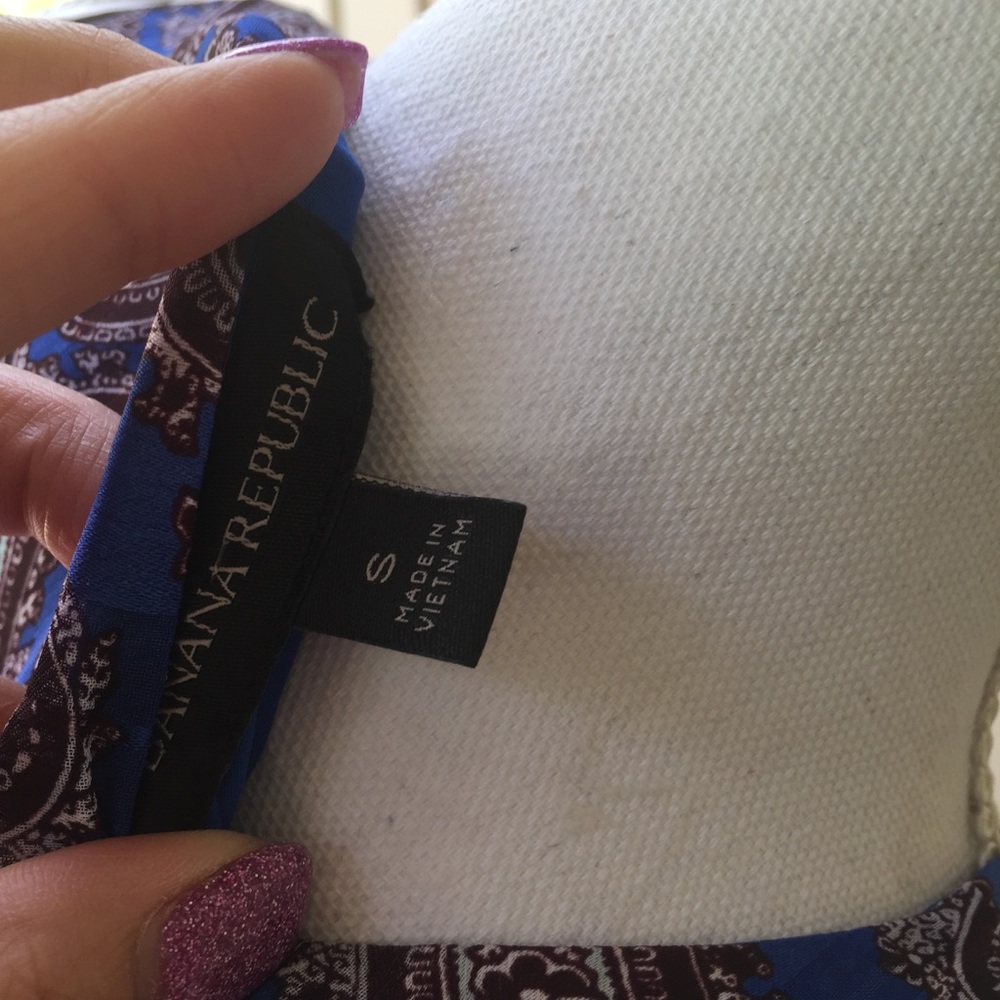 Banana republic Paisley gathered maxi dress small - Picture 5 of 7